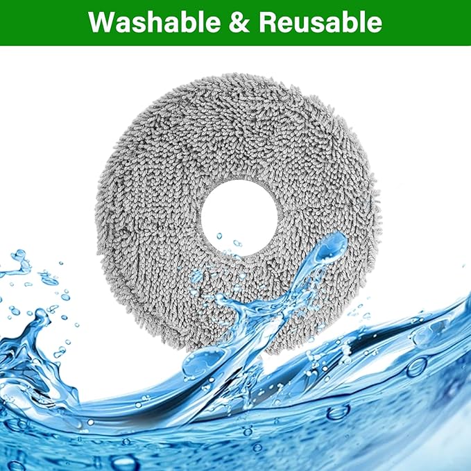 Replacement Parts for iRobot Roomba Plus 505 Combo/Plus 405 Combo Robot Vacuum Cleaner Accessories Kit Include 1 Main Brush 4 Side Brush 2 Filter 2 Mop Pad 2 Dust Bag