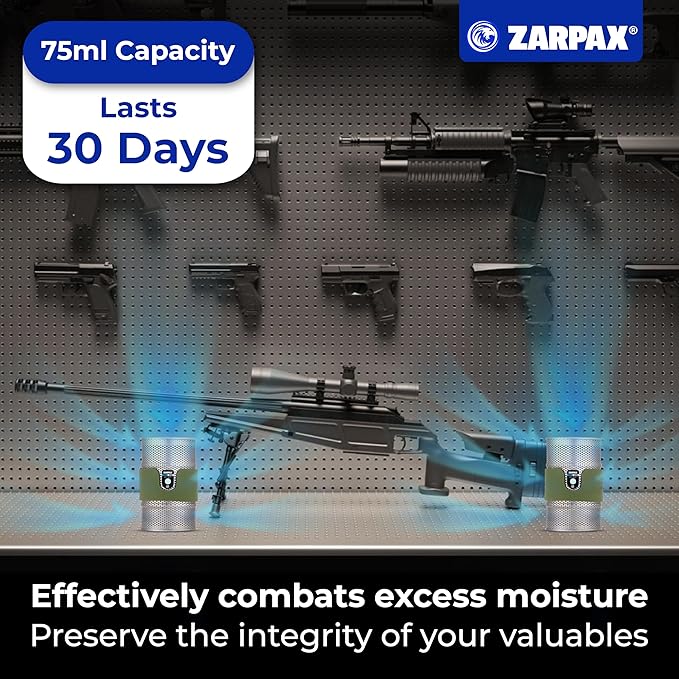 Premium 7oz Desiccant Canister for Gun Safe – Reusable Gun Safe Dehumidifier Can, Moisture Absorber for Gun Safes, Silica Gel Canister for Safe Humidity Control