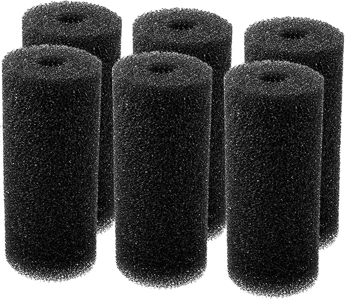 6 Pack 5.9″ x 2.6 Inch Aquarium Pre-Filter Sponges Foam Filter Cartridges with 0.8" Inner Hole