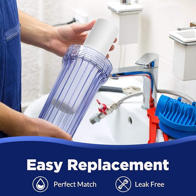 Membrane Solutions 5 Micron 10" x 2.5" Sediment Water Filter Replacement Cartridge for Any Water Filter 10 x 2.5 inch Whole House RO System, Compatible with GE FXUSC, Aqua-Pure AP110, WHKF-GD05-6 Pack