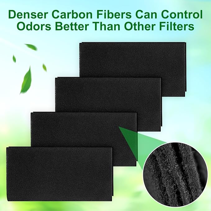 8 Pcs Activated Carbon Filter Cut-to-fit Carbon Filter Sheet for Air Charcoal Filters 16 x 48" Air Filters Replacement VOC Parts Accessories