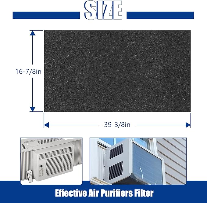 Cut to Fit Foam Pad Pre Filter, Air Purifiers Filter Replacement, Compatible with Most Air Conditioner, Trash Cans, Dehumidifier, 39 x 16 inch, 1 Pack