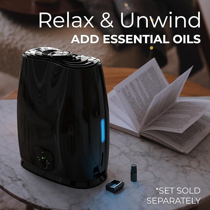 Everlasting Comfort Cool Mist Humidifiers for Bedroom 6L - Humidifier Large Room No-Filter, Quiet Air Humidifier for Plants, Allergies, Dry Skin, Congestion, 50 Hr Run Time