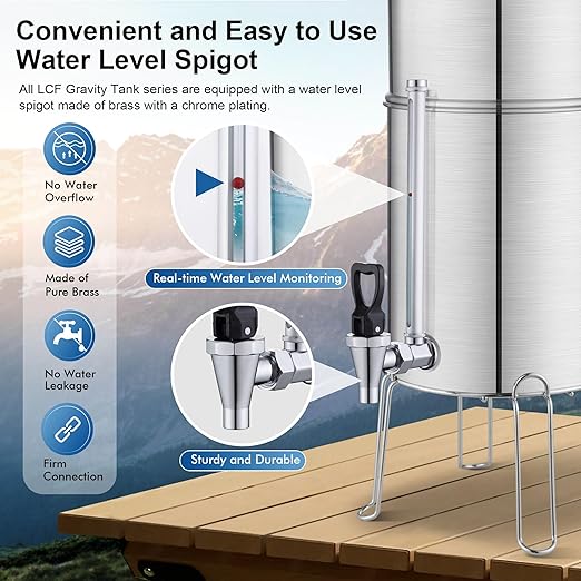 IceJoy Gravity Water Filtration System 2.25 Gallon - 304 Stainless Steel Countertop System with 2 Filters, Chlorine Reduction, NSF/ANSI 42 Certification