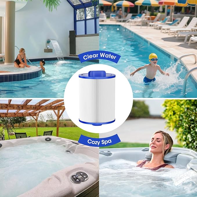 Viowey Spa Filter Compatible with Unicel 6CH-352, Filbur FC-0312, PAS40-F2M, PMA-R1, FC-0318, 06-0055-12, 06-0014-12, X268546, AK-90131, 60354, SD-01441, 35 Sq.Ft Hot Tub Filter Cartridge, 2-Pack