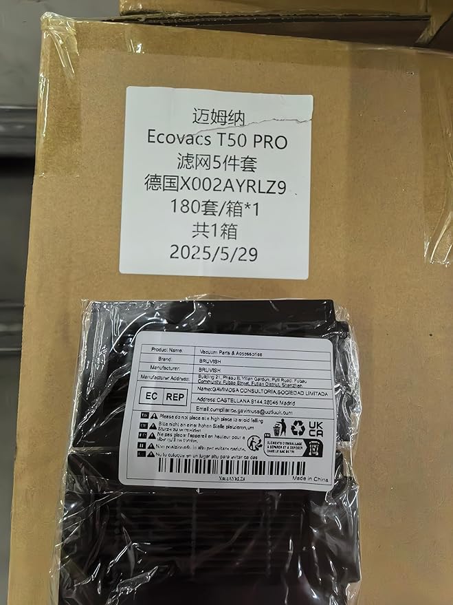 (5 Pack) T50 Pro Omni Replacement HEPA Filters for ECOVACS DEEBOT T50 Pro Omni/ T50 Omni/ T30C/ T30C Omni Robot Vacuum Filter, Upright Canister Filter, Accessories Kit (NOT FOR T50 Max Pro Omni)