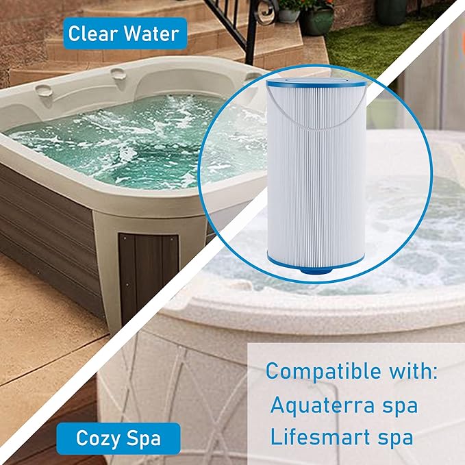 303279 Hot Tub Filter Replaces Filbur FC-2402, 5CH-37, PFF42TC-P4, 78460 and Lifesmart, AquaTerra, Fantasy, Freeflow, Simplicity, Bermuda, Aspire, Azure, Spa Filter-2 Pack