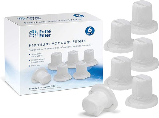 Fette Filter - 6 Hand Vac Filters Compatible with VBF10. For Model #'s HHVJ315JD10, HHVJ315JMF61, HHVJ315JMF71, HHVJ315BMF22, HHVJ320BMF26, HHVJ320BMFS27, HHVJ315JDP27