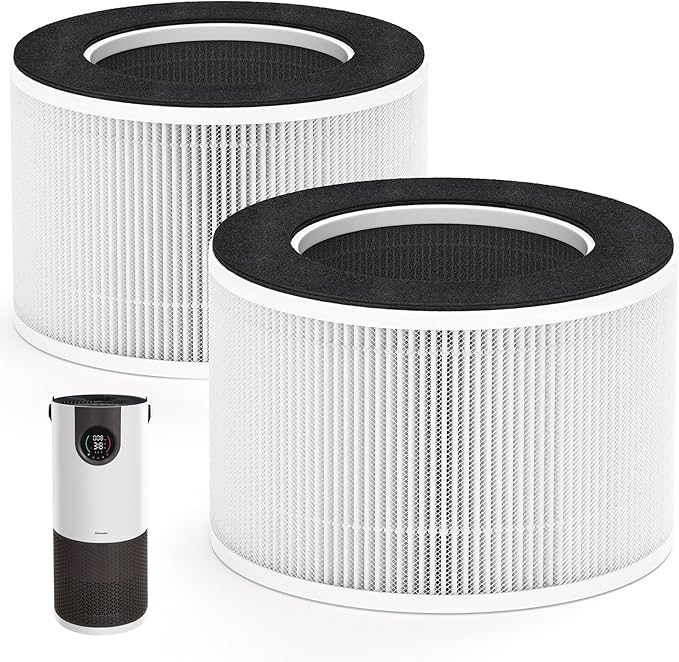 Leemone AP-H400 Replacement Filter Compatible with Homedics AP-H400 2-in-1 Cool Mist Humidifier & Air purifi-er, High-Efficiency Air Purification, 2 Pack
