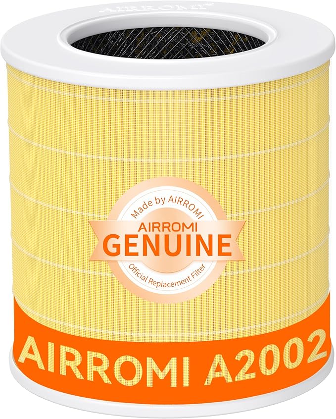 AIRROMI A2002 Original Air Purifier Filter ，Removes 99.97% of 0.3 Micron Particles, Ideal for Pet Hair, Dander, Dust, Pollen
