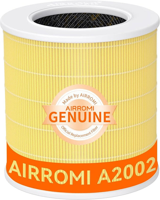 AIRROMI A2002 Original Air Purifier Filter ，Removes 99.97% of 0.3 Micron Particles, Ideal for Pet Hair, Dander, Dust, Pollen