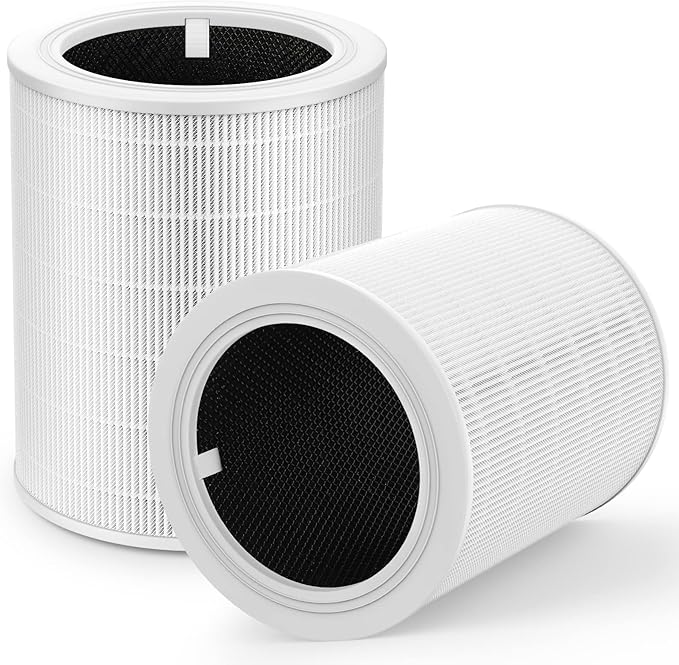 Core 600S Replacement Filter for LEVOIT Core 600S & Core 600S-P Air Purifier, 3-in-1 HEPA Filter Core 600S-RF Replacement Filter for Home Large Room, 2 Pack, White