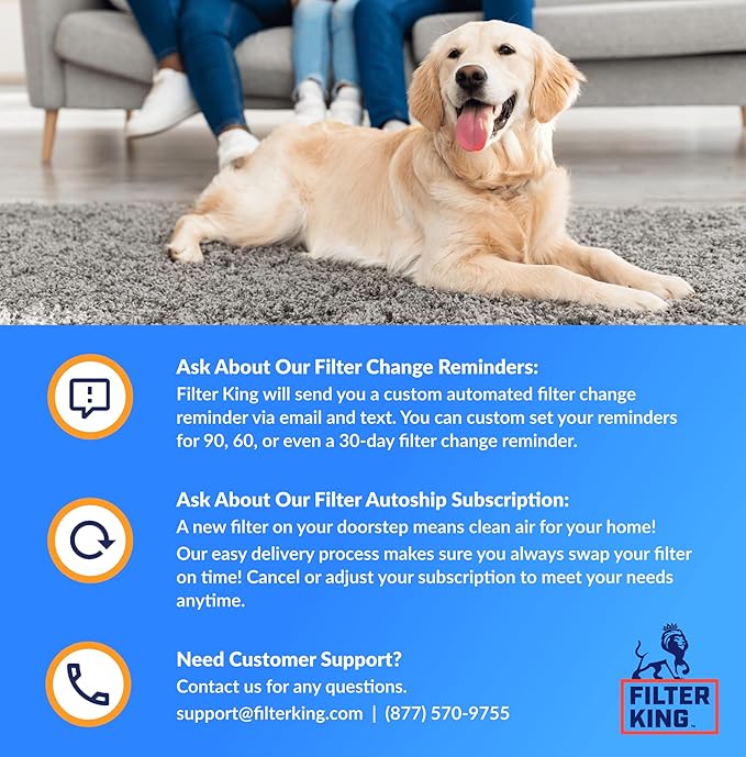 Filter King 8x21.5x1 Air Filter | 4-PACK | MERV 8 HVAC Pleated A/C Furnace Filters | MADE IN USA | Actual Size: 8 x 21.5 x .75"