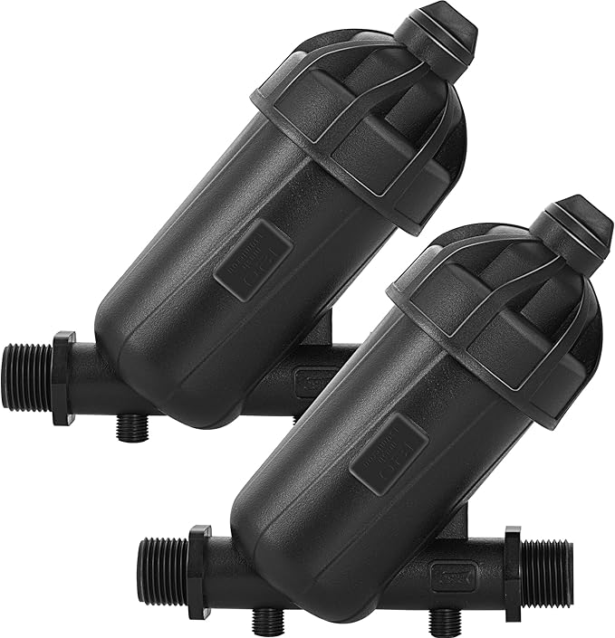 2 PCS US Standard 3/4 Drip Irrigation Y Filter (120 Mesh Stainless Steel Screen), USA Garden Hose 3/4 GHT Male Thread Irrigation Screen Filter for Garden Irrigation