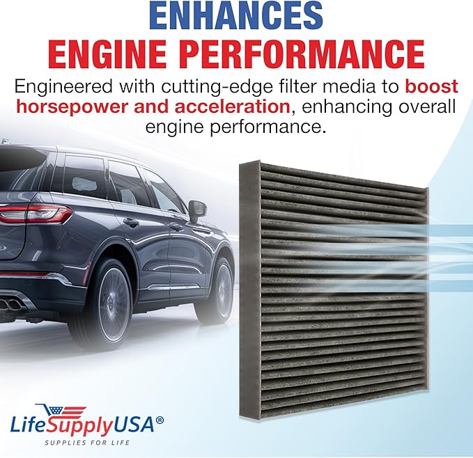 LifeSupplyUSA Replacement Premium Cabin Air Filter Replacement CP134 (CF10134) with Activated Carbon Washable/Reusable Compatible with Honda & Acura Vehicles