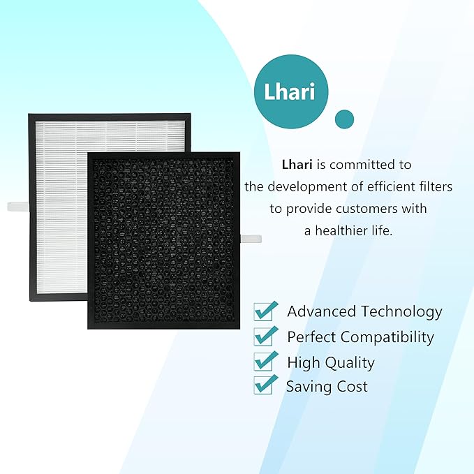 2 Pack KJ217 Air Purifier Filter Replacement, Compatible with MOOKA KJ217 Air Purifier, 3-in-1 True HEPA Filter, High-Efficiency Activated Carbon Filter