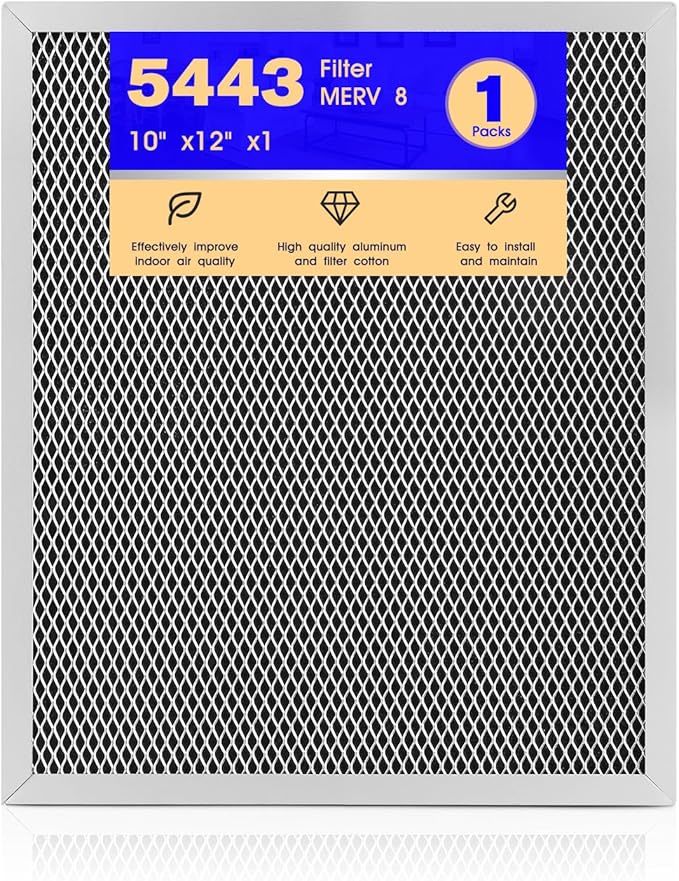 5443 Dehumidifier Filter Replacement MERV 8 Washable Whole House Filter 10" x12" x1" Fit for Aprilaire 1830 1850 1852 Ventilation 8191 8192 - (1 Pcs)