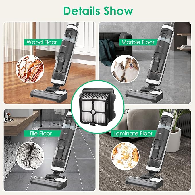 5 Pack Filter Replacement for Tineco iFloor 3, Floor ONE S3, Floor ONE S5, Floor ONE S5 Pro Cordless Wet Dry Vacuum Cleaner, Vacuum Filter Replacement, Replacement Parts for Tineco S3