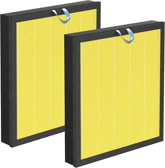 Vital 100S Replacement Filter Compatible with LEVOIT Vital 100S Air Purifier, 3-in-1 H13 Grade True HEPA and High-Efficiency Activated Carbon Filter for Vital 100S-P, Vital 100S-RF, Yellow, 2 Pack