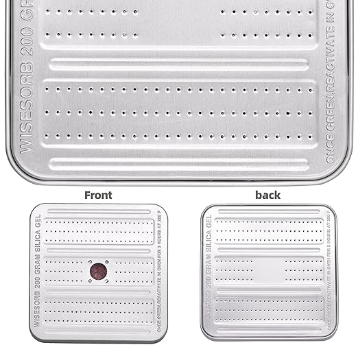 200 Gram 2 Pack Gun Safe Dehumidifier, Reusable Silica Gel Dehumidifier, Indicating Silica Gel Desiccant Canister (Orange to Green)