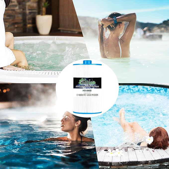 C-8450 Spa Filter Cartridge Replaces for Filbur FC-3310, PCS50N, 100593, 3301-2261, 80501 Maax Spas/Coleman Spas, 50 sq.ft Hot Tub Filter, 4 Pack