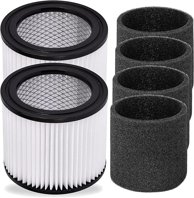 HEPA Vacuum Cleaner Replacement Filter Compatible with Shop-Vac 90398, 903-98, 9039800, 903-98-00 Hangup Wet/Dry Vacuum Cleaner Spares Cartridge Filter (Pack of 2+4)