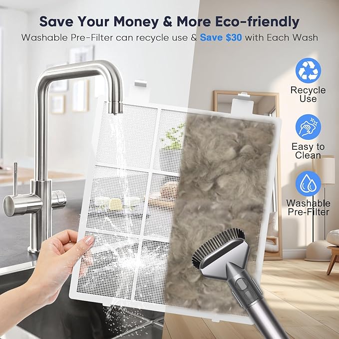 Smart Wifi Air Purifiers for Home Large Room Up to 3000 Ft², DAYETTE Air Cleaner with Washable Filters, Air Quality Monitor, 4 Fan & 22 dB Sleep Mode for Bedroom Living Room