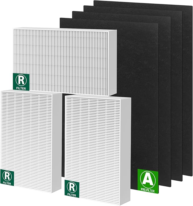 HPA300 Replacement Filter Compatible with Honeywell Air Purifier HPA300 HPA304 Series, 3 HEPA Filter R & 4 Pre-Filter, HRF-R3