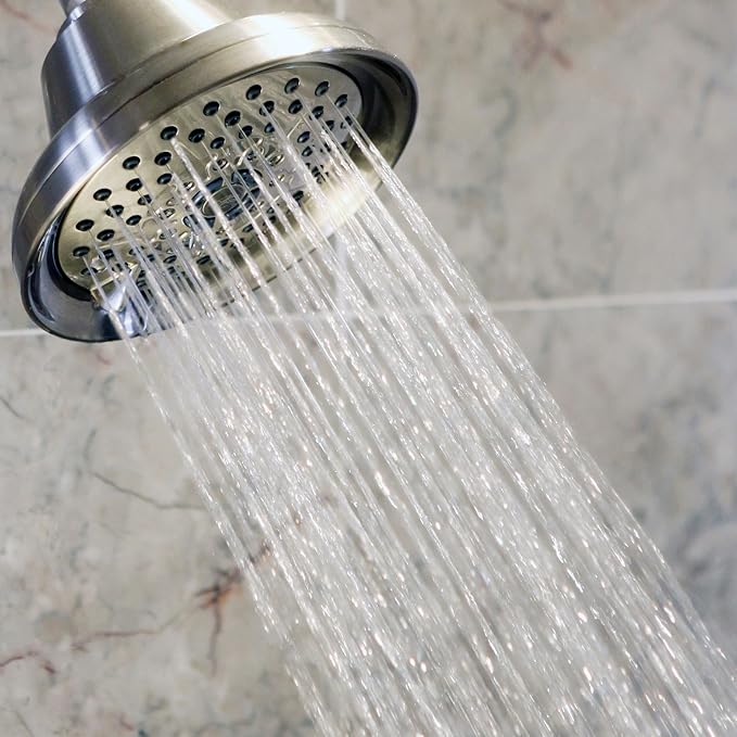 Shower Massage Head With Mist - High Pressure Boosting, Multi-Function, Massager Rainfall Showerhead For Low Flow Showers & Adjustable Water Saving Nozzle, 2.5 GPM - Brushed Nickel