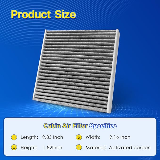 Cabin Air Filter Replacement for CF11809, Fits Silverado, Sierra, Suburban, Tahoe, Yukon, Escalade