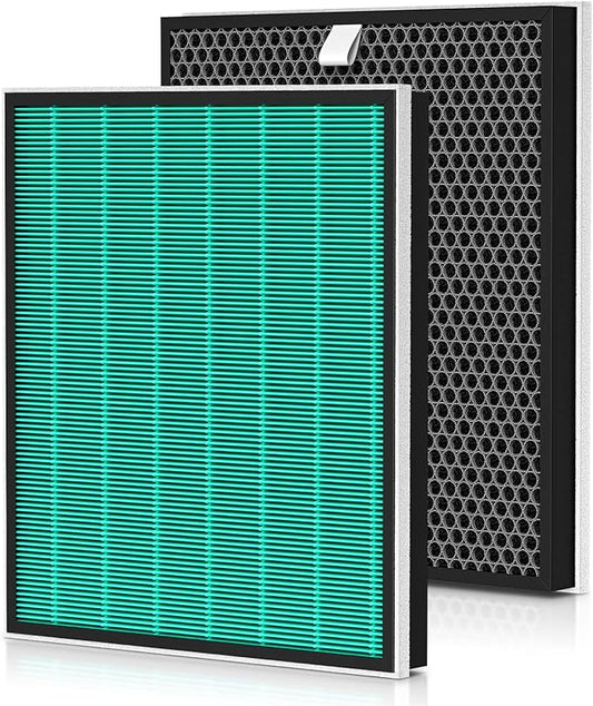 2 Pack 250/250S Replacement Filters for Coway Airmega 250 250S Air Purifier, Max 2 Green HEPA and Activated Carbon Filter Set, AP-1720-FP
