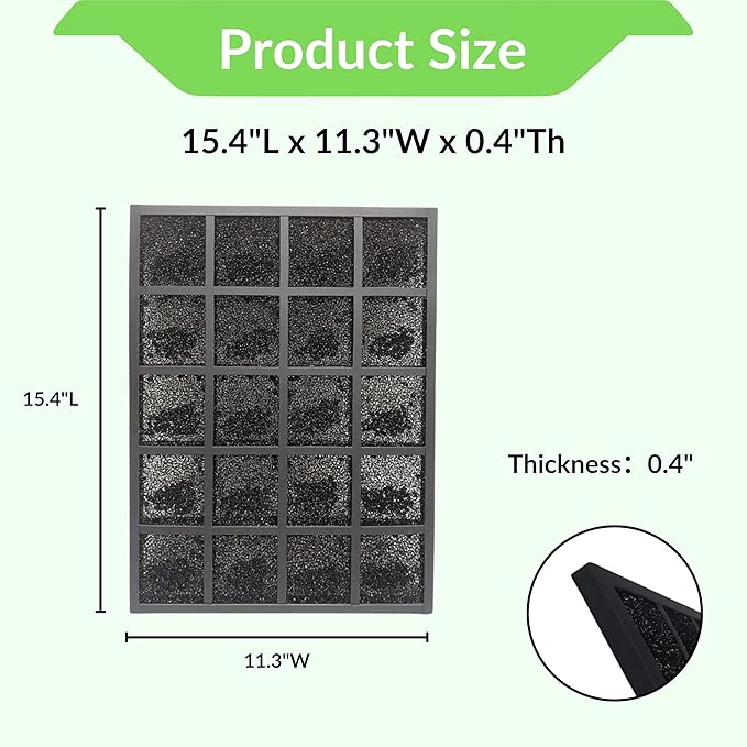 Nispira Activated Carbon Pre Filter Replacement Compatible with Sharp FZ-A80DFU Plasmacluster Air Purifier Model FP-A60UW and FP-A80UW, 2 Units
