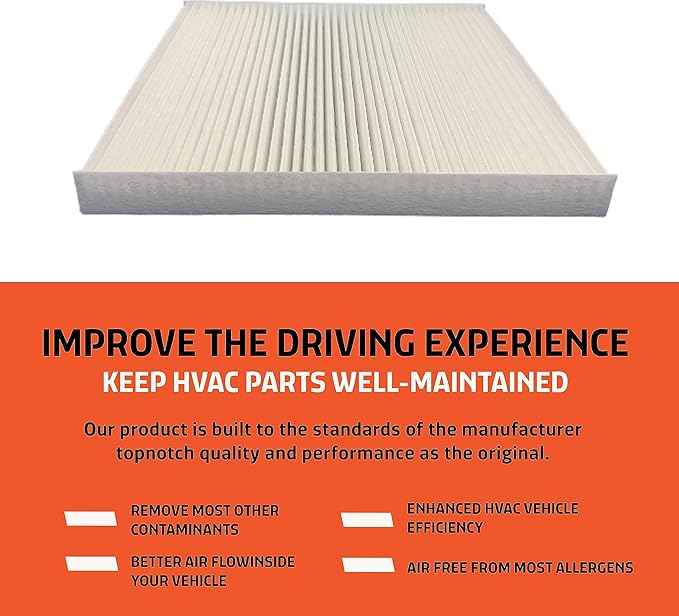 Cabin Air Filter Replacement Pack of 1 - Made in USA - Compatible with Various Toyota 4Runner, Tacoma, Dodge Dart & Pontiac Vibe 1.8L - Replaces O.E. 87139YZZ09, 8850801010, 88970273