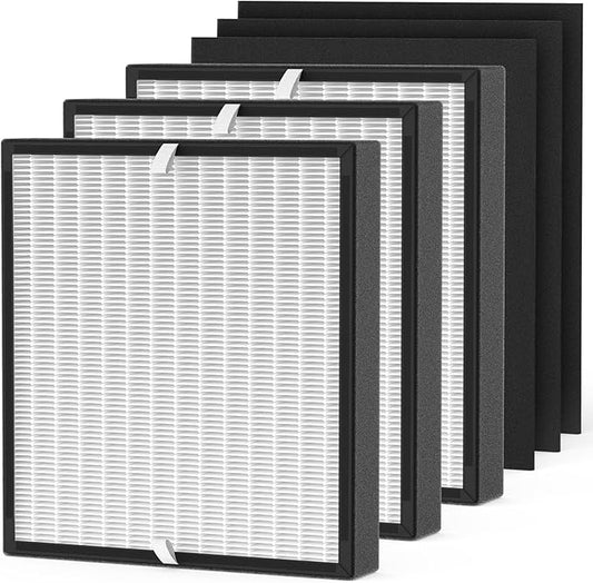 3-Pack BF35 Replacement Filter Compatible with BF35 for BreatheSmart Classic Purifier, 3×2-in-1 Filters + 3×Carbon Pre-Filters