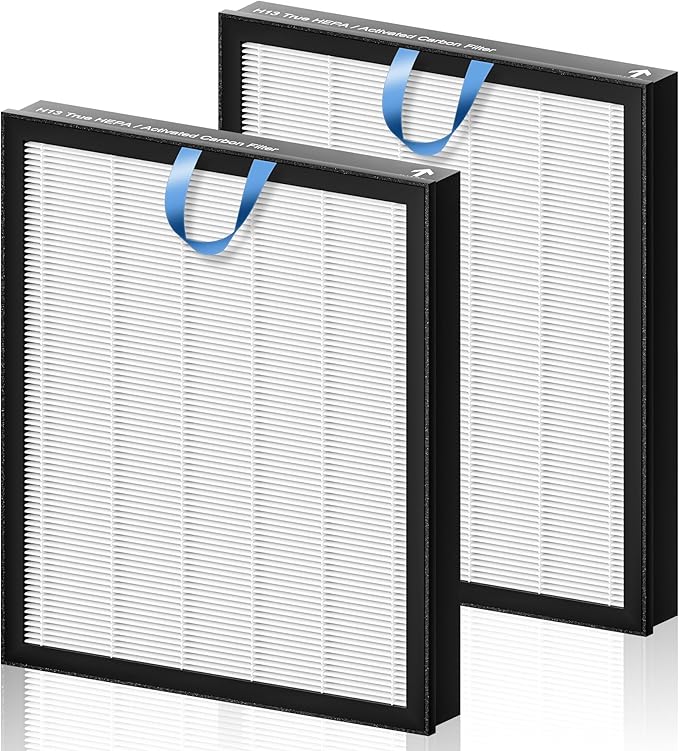 Vital 100S Replacement Filter for LEVOIT Vital 100S and Vital 100S-P Air Purifier, 3-in-1 H13 True HEPA and High-Efficiency Activated Carbon Filter, Vital 100S-RF, 2 Pack, White