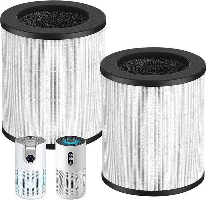 M03 Replacement Filter Compatible with MOOKA M03 & B-D03 Air Purifier, True Filter, Activated Carbon & Pre-filter, 3-in-1 Filtration System for Home Large Room up to 1500 ft², 2 Pack