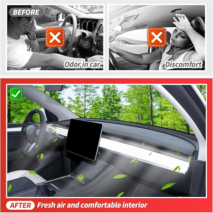 4pcs Air Filter Compatible with Tesla Model Y Cabin Air Filter HEPA Air Intake Filter Replacement with Activated Carbon for 2019-2026 Model Y Accessories Fit Model Y 2025 Refresh