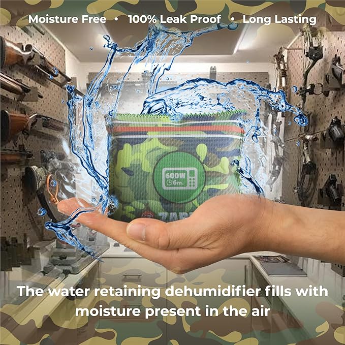 Reusable Gun Safe Dehumidifier - The Ultimate Desiccant Bags Solution for Gun Safes, Closets, and More (8-Pack) - Prevent Excess Humidity, Moisture and Mold - Gun Safe Accessory