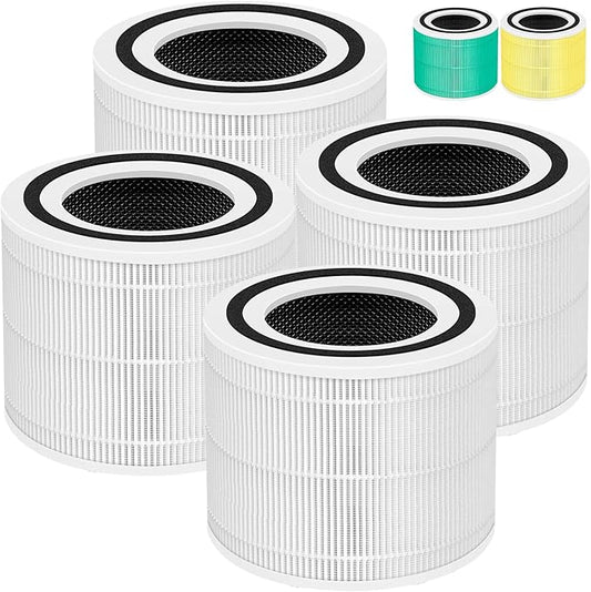 240 True HEPA Replacement Filter 14 for Puro 240 Air Purifier,3-in-1 High-Efficiency HP-14 with Activated Carbon Filter,4 Pack,White