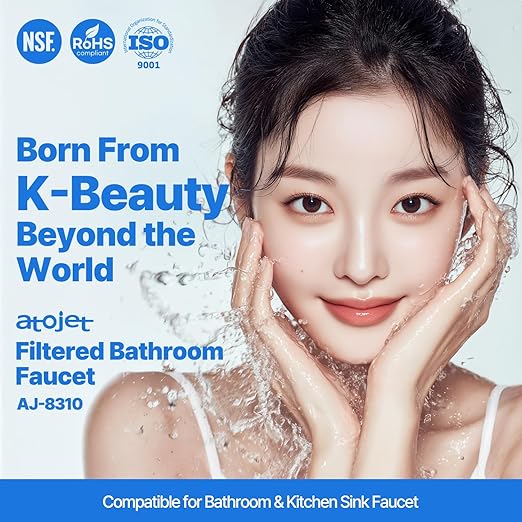 Cleansing Washbasin Faucet Filter Inspired by Korea's Beauty Culture - Pure Carbon Filters for Bathroom & Kitchen Water | Carbon Composite Filter | Single Filtered Faucet (AJ8310C-SNG-1)