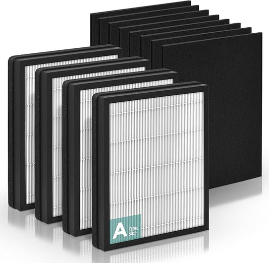 Idylis Air Purifier Replacement Filter A for Filtrete FAP-C01-A and Idylis AC-2119, IAP-10-100, IAP-10-150, IAPC-40-140 Air Purifiers - IAF-H-100A Size A, 4 H13 HEPA & 8 Carbon Pre-filter