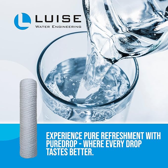 Luise String Wound Whole House Water Filter Replacement (10"x2.5") - 25 Micron Durable String Wound Water Filter Cartridge - (L511.1000)