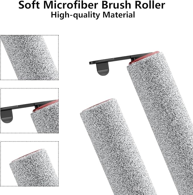 Replacement Vacuum Filters Roller Brushes Compatible with Dreame H12 Pro Wet Dry Vacuum Cleaner, Efficient Replacement Filters for Clean Floors (【H12Pro】2 Brush)