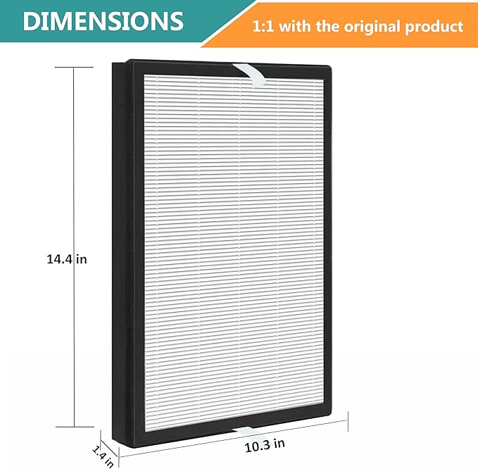 2 Pack UPGRADED A7 True HEPA Replacement Filter with Activated Carbon Compatible with VEWIOR ClearAir-A7 and AromaRoom H13 E-400 Air Purifier, Replace Part PF001 APVEC07-P1