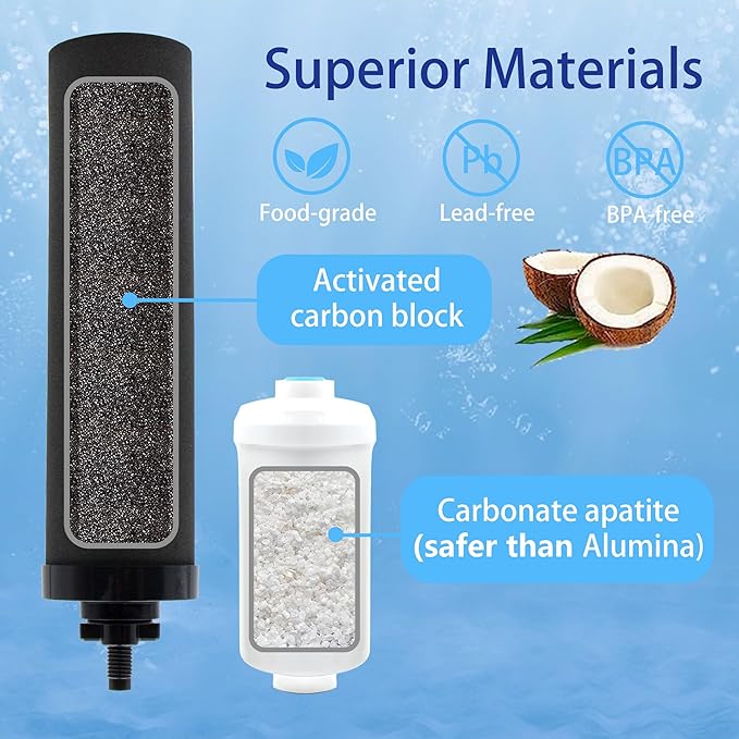 Gravity Water Filter Replacement for Berkey® BB9-2® Black Filters & PF-2® Fluoride Filters, Compatible with Berkey® Gravity Water Filter System, Combo Pack