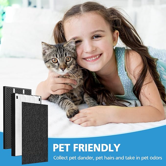 Air 320 Filter Replacement Compatible with Bissell Air320 Air220 2609A, Include 1 Pack 2678 HEPA Filter, 1 Pack Pre Filter, 1 PC 2677 Replacement Carbon Filter, Compare Part 2677,2678,2804