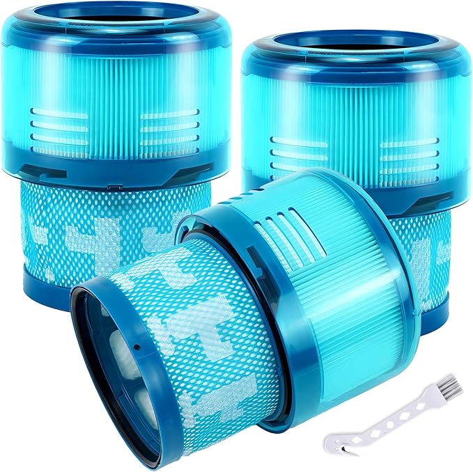 ATXKXE Gen5 Filter Replacement filter, Compatible with Dyson Gen5detect Absolute, Gen5outsize Absolute, Gen5detect Fluffy Cordless Vacuum Cleaner, 3 Pack Filters and 1 Clean Brush