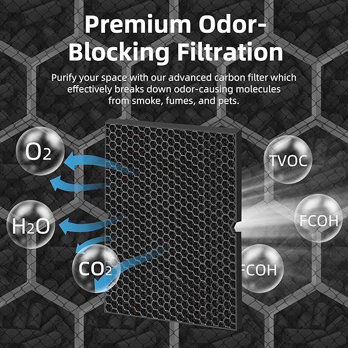 116130 HEPA Toxin Absorber Replacement Filter H for Winix 5500-2 Am80 Plasmawave Air Purifier True HEPA Carbon Filter,2 Set,Green