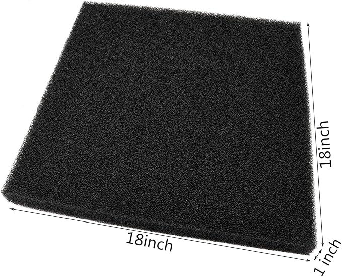 Aquarium Filter Bio Sponge Pad, Foam Sponges Filter Media, Cut fit it Filter Accessories for Fish Tanks and Ponds (18"x18"x1.6" (35PPI) 1 Pack)