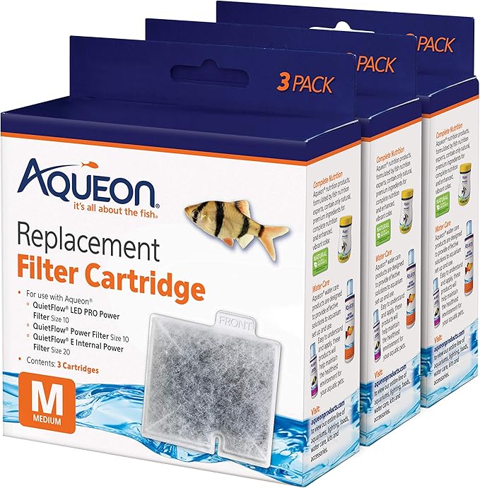 Aqueon Aquarium Fish Tank Replacement Filter Cartridges Medium - 9 pack